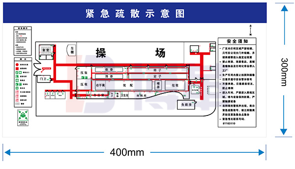 紧急疏散示意图标识牌