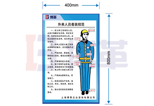 承包商、访客着装规范标识牌