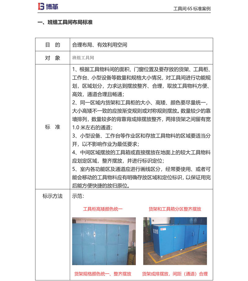 工具间6S改善布局标准