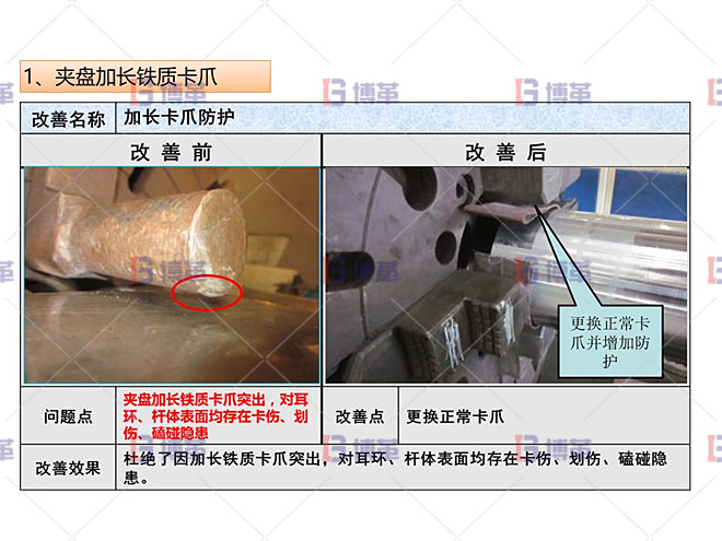 改善实施 加长卡爪防护