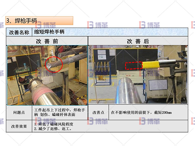 改善实施 缩短焊枪手柄