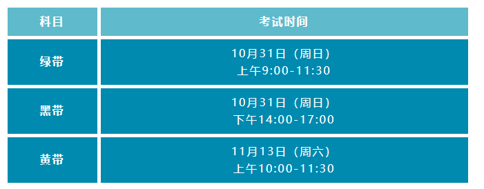 2021年中质协六西格玛考试时间